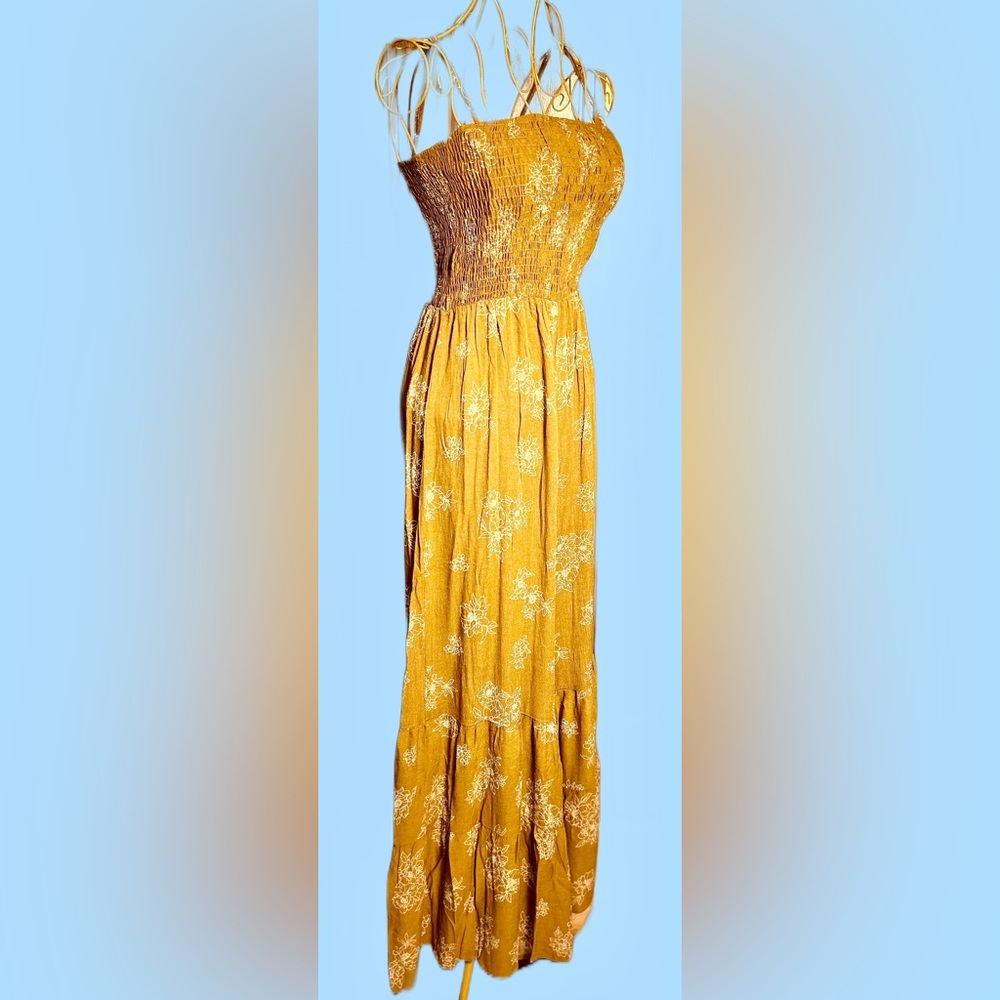 Only 1 Left: NWT Ces Femme Trendy Wide Leg Camel Boho Jumpsuit, 100% Rayon, Med - Picture 5 of 16